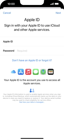 Press the field next to 'Password' and key in the password for your Apple ID.