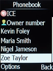 Highlight the required contact.