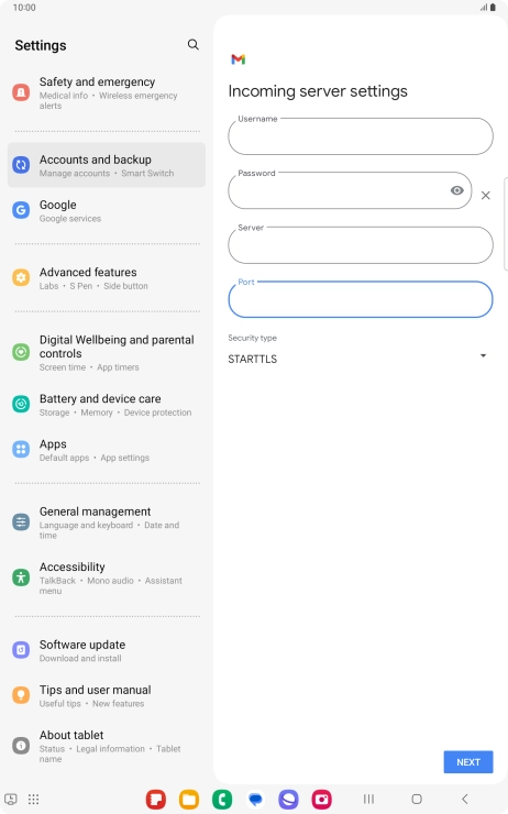 Press the drop down list below 'Security type'.