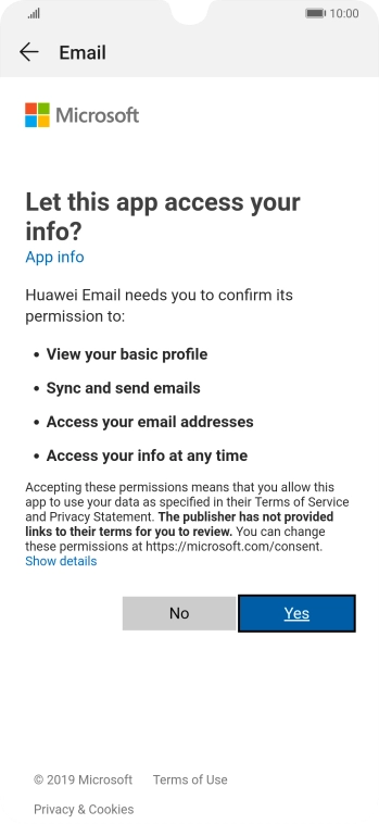 If this screen is displayed, you email account has been recognised and set up automatically. Follow the instructions on the screen to key in more information and finish setting up your phone. If this screen is displayed, you email account has been recognised and set up automatically. Follow the instructions on the screen to key in more information and finish setting up your phone.