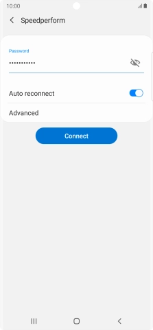 Key in the password for the WiFi network and press Connect.
