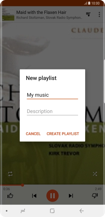 Key in a name for the playlist and press CREATE PLAYLIST.