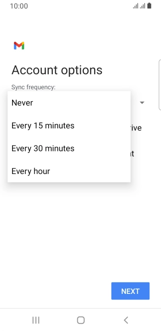 Press the required setting. Press the required setting.