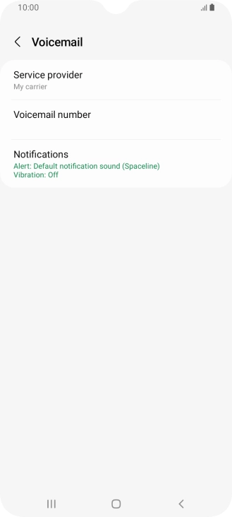 Press Voicemail number.