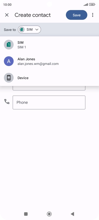 Press the required Google account.