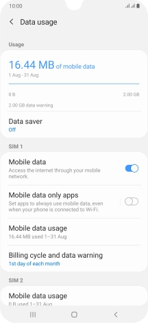 The total data usage is displayed.
