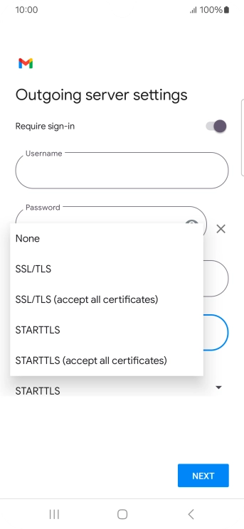 Press SSL/TLS.