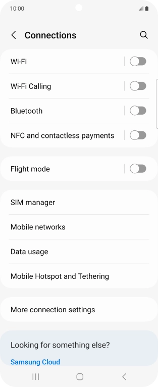 Press Data usage.