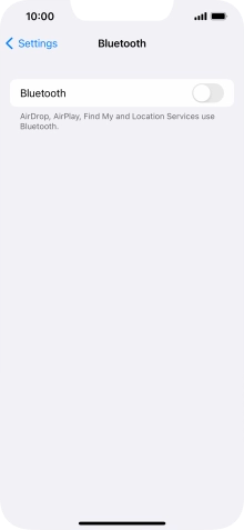 Press the indicator next to 'Bluetooth' to turn on the function.
