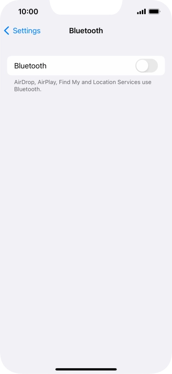 Press the indicator next to 'Bluetooth' to turn on the function.