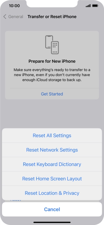 Press Reset All Settings.