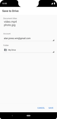 Press the field below 'Folder' and go to the required folder.