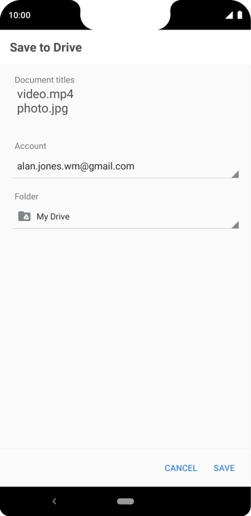 Press the field below 'Folder' and go to the required folder.