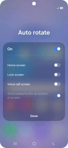 Press the indicators next to the required settings to turn them on or off.