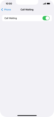 Press the indicator next to 'Call Waiting' to turn the function on or off.