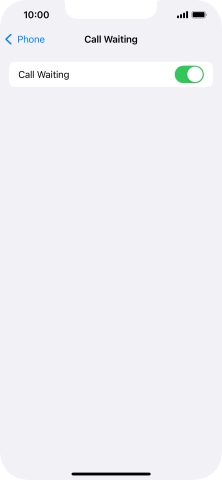 Press the indicator next to 'Call Waiting' to turn the function on or off.