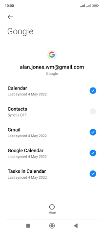 Press the field next to 'Contacts' to turn on the function.