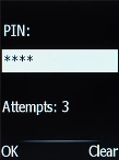 Key in your SIM PIN and press the Navigation key. The default SIM PIN is 0000.