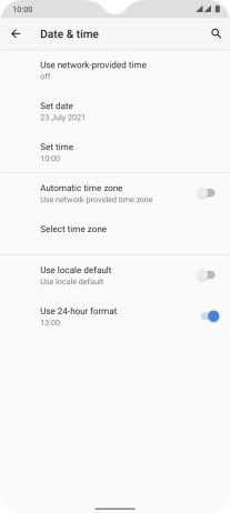 Press Use network-provided time.