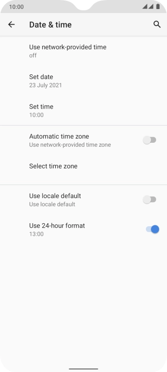 Press Use network-provided time.