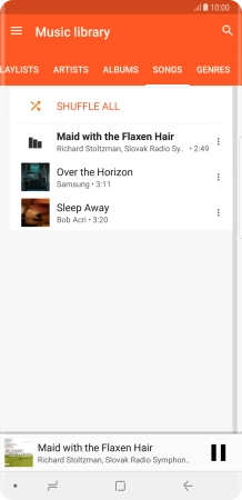 Press the song title at the bottom of the screen.