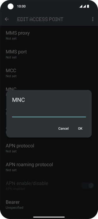 Key in 10 and press OK.