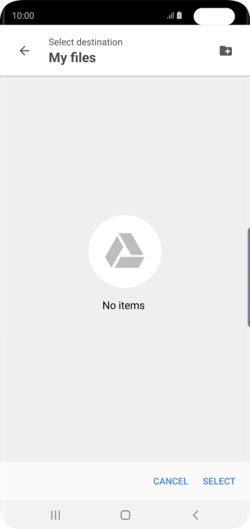 To create a new folder, press the new folder icon and follow the instructions on the screen to create a new folder.