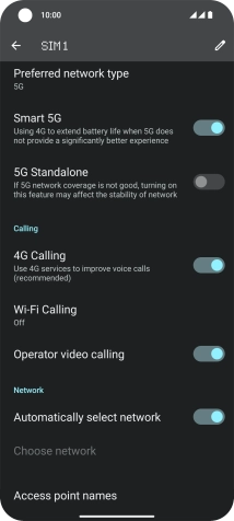 Press the indicator next to 'Automatically select network' to turn off the function and wait while your phone searches for networks.