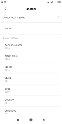 Press Choose local ringtone.
