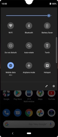 Press the settings icon.