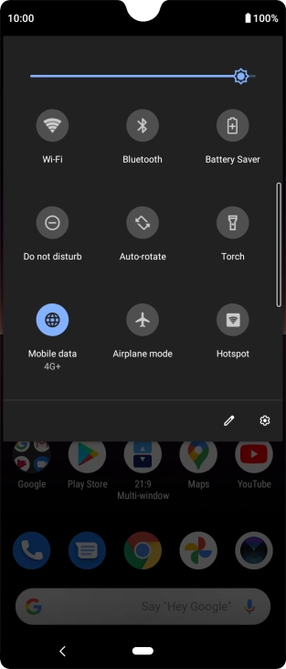 Press the settings icon.