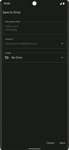 Press the field below 'Folder' and go to the required folder.