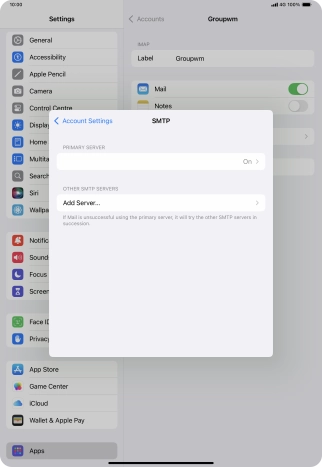 Press the field below 'PRIMARY SERVER'.