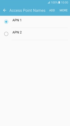 Press the field next to the data connection to activate it.