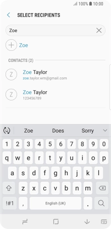 Press the required contact.