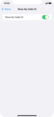 Press the indicator next to 'Show My Caller ID' to turn the function on or off.