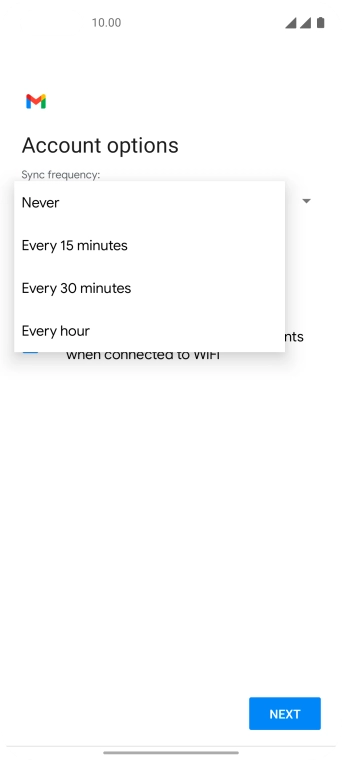 Press the required setting.