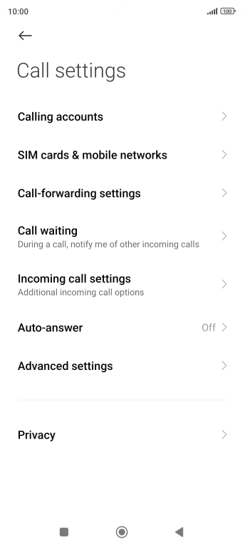 Press Call-forwarding settings.