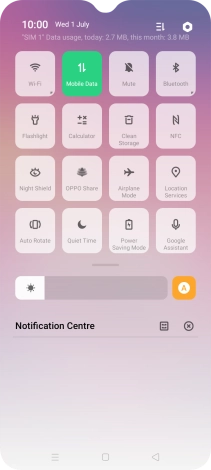 Press the settings icon.