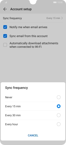 Press the required setting.