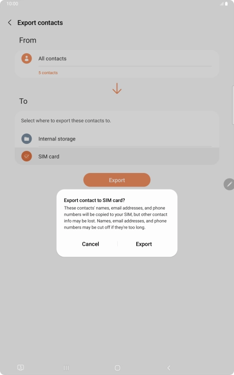 Press Export.