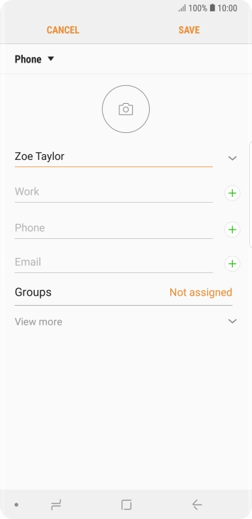 Press the field below 'Phone' and key in the required phone number.