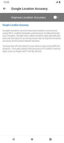 If you press the indicator next to 'Improve Location Accuracy' to turn on the function, your phone can find your exact position using the GPS satellites, the mobile network and nearby WiFi networks. Satellite-based GPS requires a clear view of the sky.