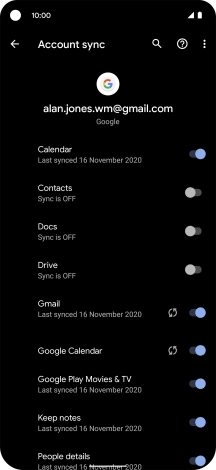 Press the indicator next to 'Contacts'.