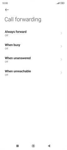 Press the required divert type.