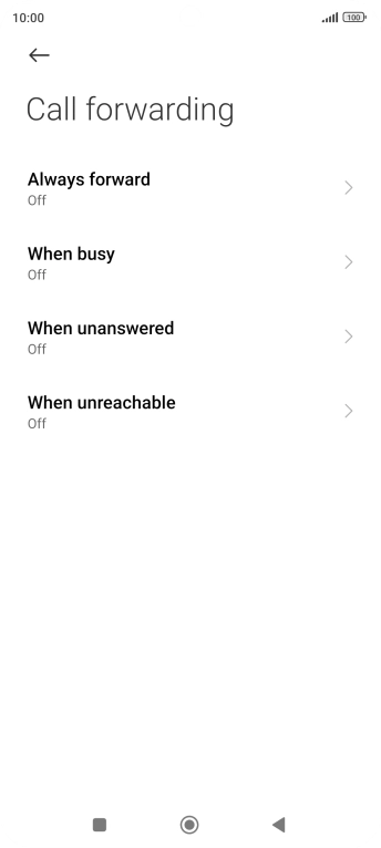 Press the required divert type.