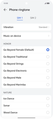 Press the required ringtones to hear them.