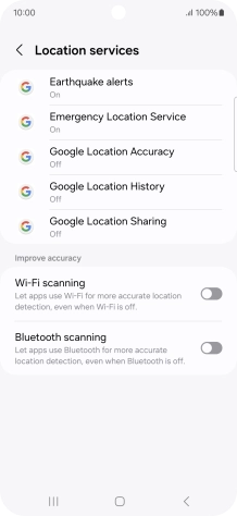 Press Google Location Accuracy.