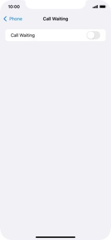 Press the indicator next to 'Call Waiting' to turn the function on or off.