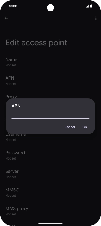Key in wap.o2.co.uk and press OK.